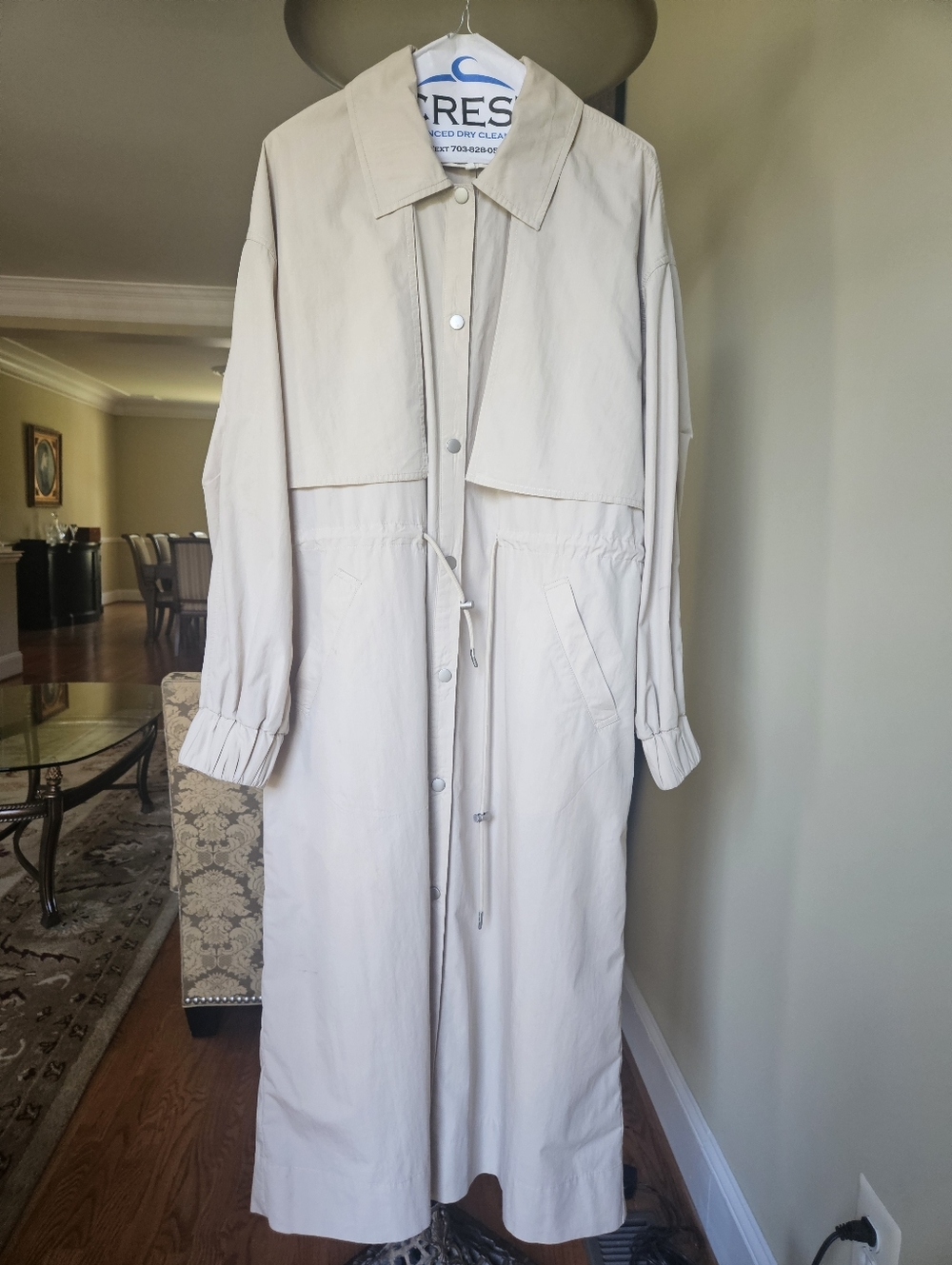 Free People Neutral Beige Longline Trench Coat - Picture 7 of 17